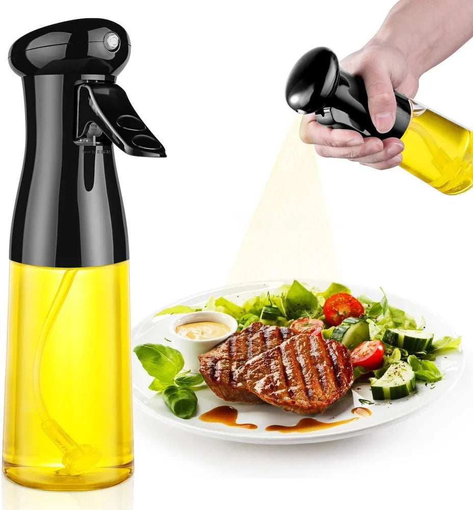 200ml Oil Spray Bottle with 2 Spray Modes, Glass Oil Sprayer, Refillable Food Grade Spritzer