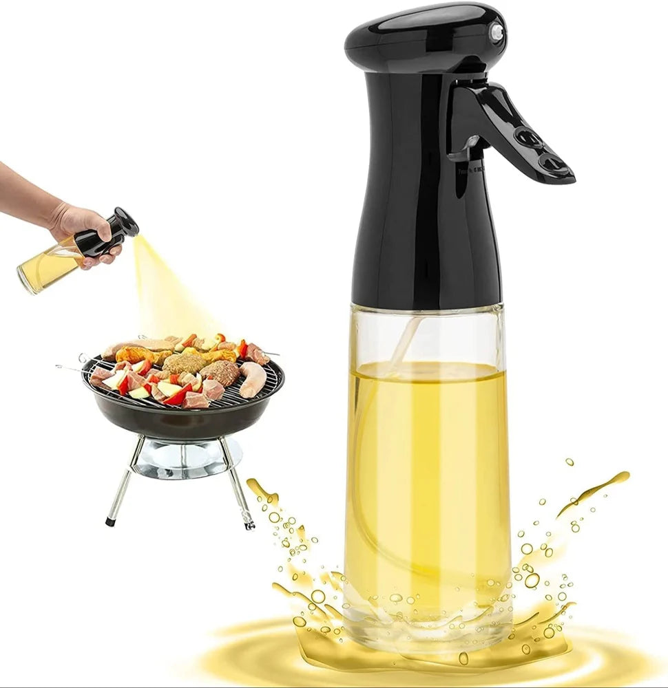 200ml Oil Spray Bottle with 2 Spray Modes, Glass Oil Sprayer, Refillable Food Grade Spritzer