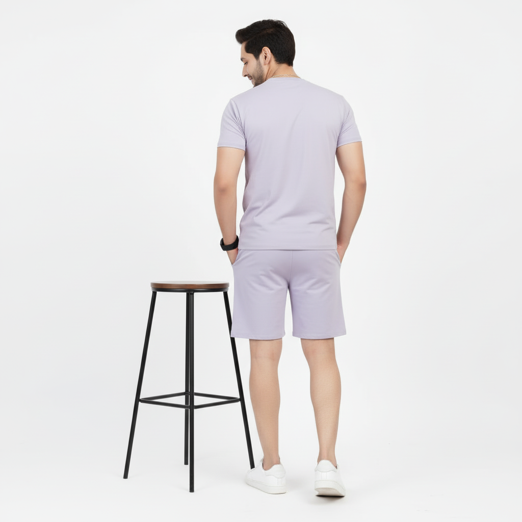 Men’s Minimal Graphic Print T-Shirt and Shorts Co-Ord Set