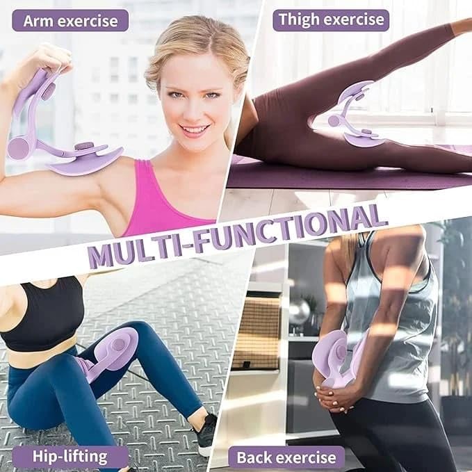 Pelvic Floor Muscle Trainer, Purple, Multi-Functional Exercise Equipment for Hip, Thigh, Back Training, 8.1x7.1x6.3 Inch (Thigh Master)