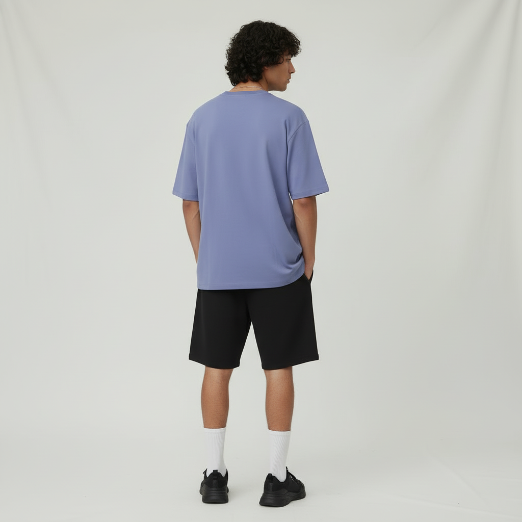 Men’s Relaxed Fit Oversized T-Shirt with Zip Pocket