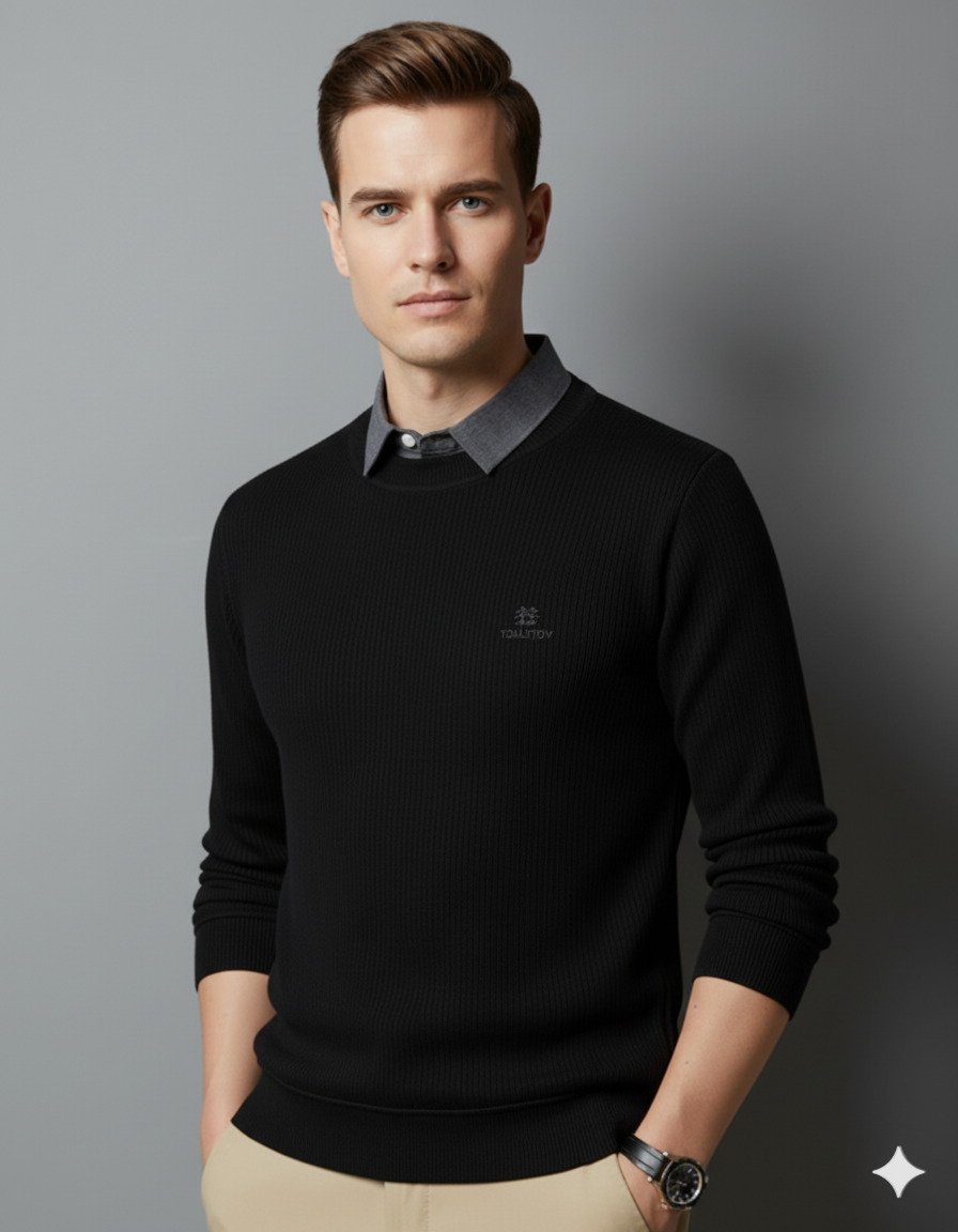 Classy Plaid Knitwear Polo T-Shirt