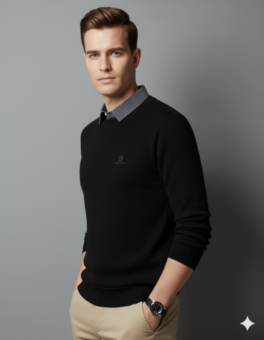 Classy Plaid Knitwear Polo T-Shirt