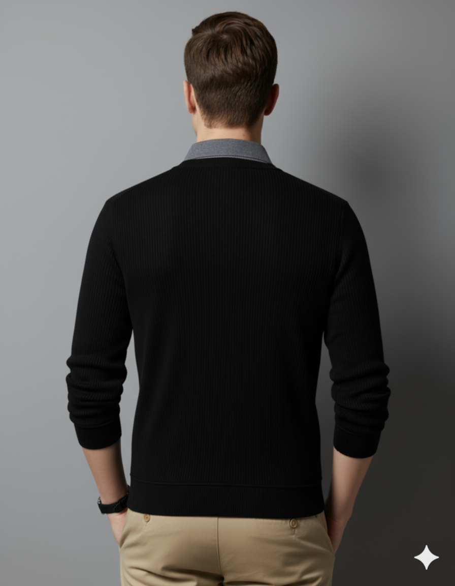 Classy Plaid Knitwear Polo T-Shirt