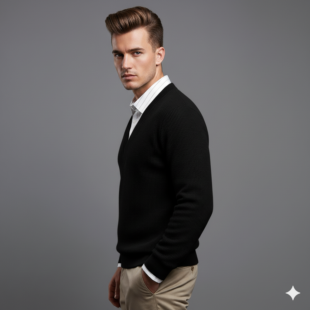 Men's Ribbed Sweater Look