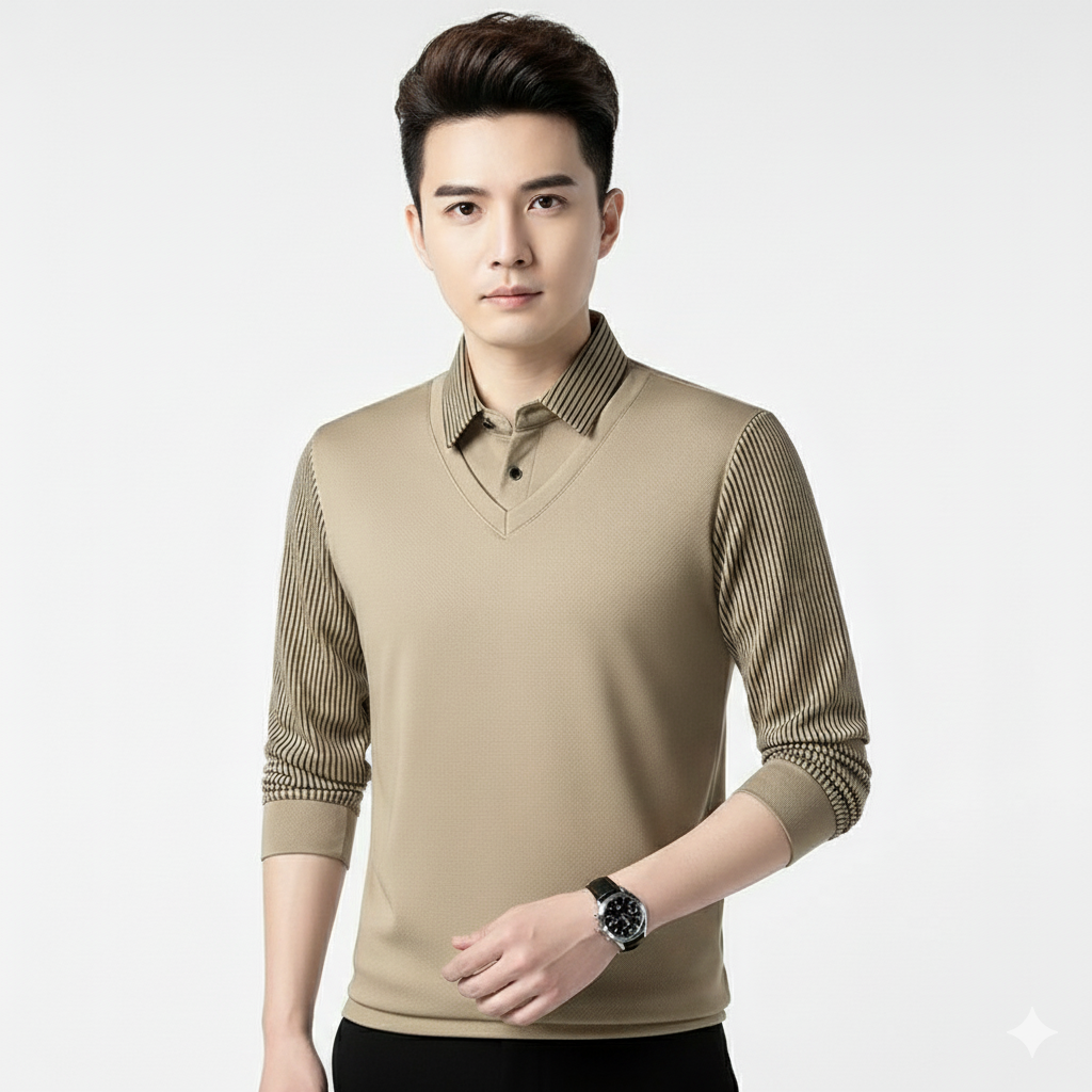 Men's Black Contrast Collar and Cuff Polo Shirt