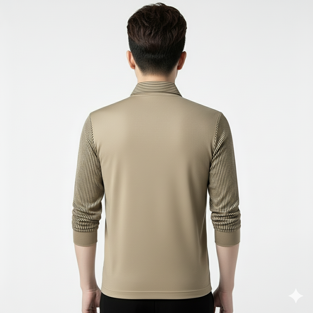 Men's Black Contrast Collar and Cuff Polo Shirt