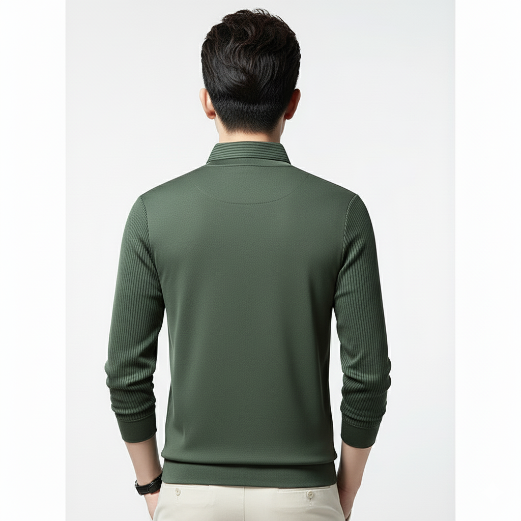 Men's Black Contrast Collar and Cuff Polo Shirt