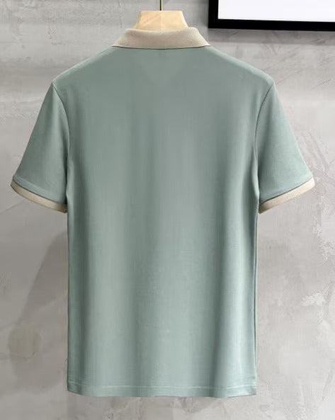 Contrast Polo: Men's Contrast Collar and Cuff Polo Shirt