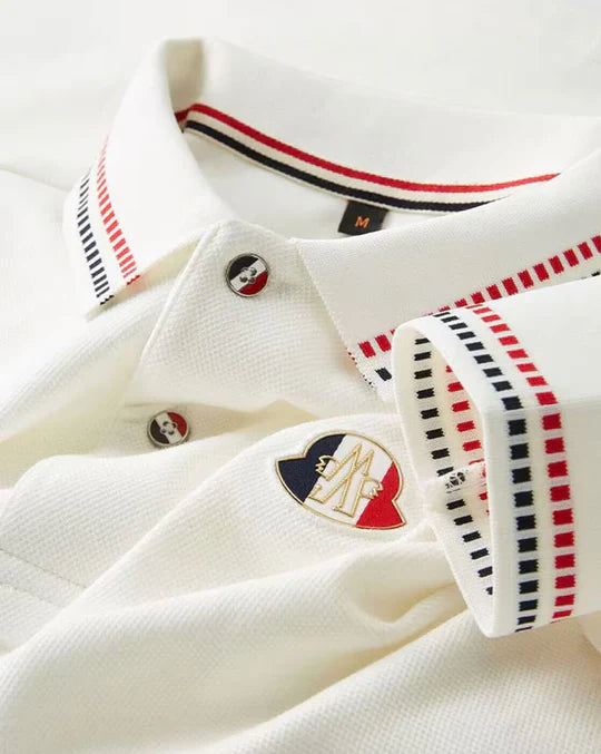 Men’s Elegant Beige Full-Sleeve Polo T-Shirt with Contrast Collar