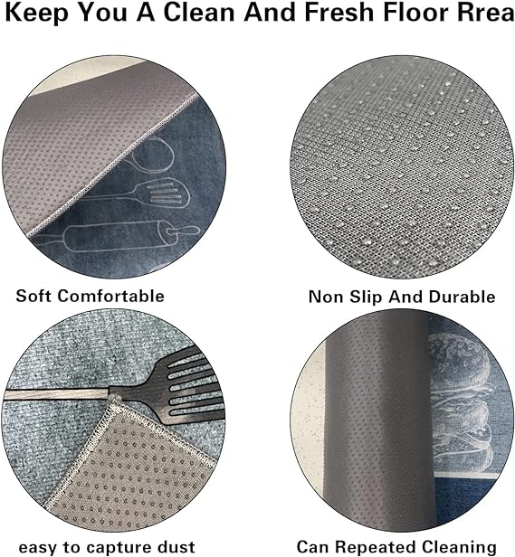 Kitchen Mats, Waterproof Memory Foam Kitchen Rugs, Standing Desk Mat Floor Mats ( 120x40, 60x40 )