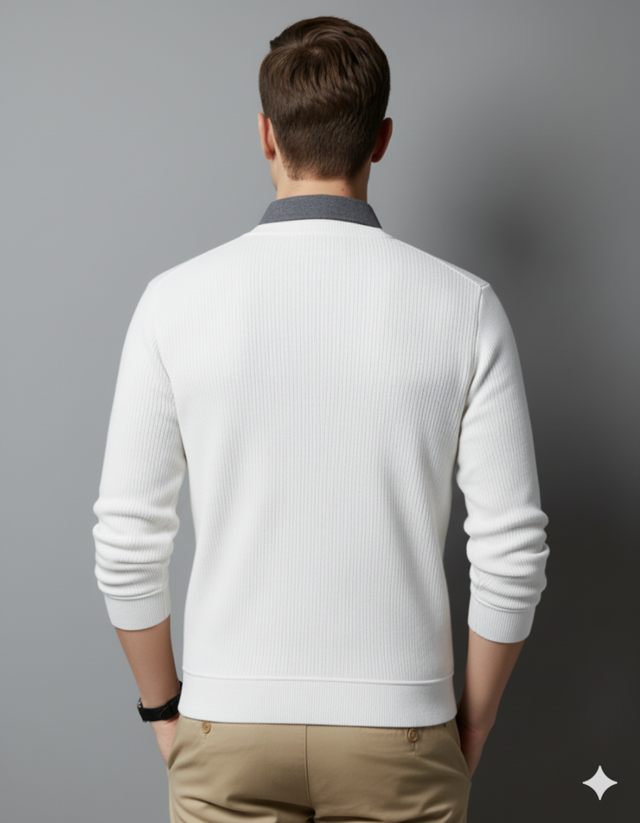 Classy Plaid Knitwear Polo T-Shirt