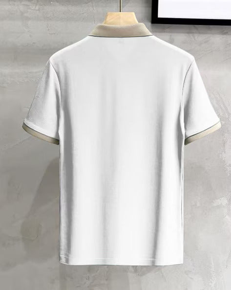 Contrast Polo: Men's Contrast Collar and Cuff Polo Shirt