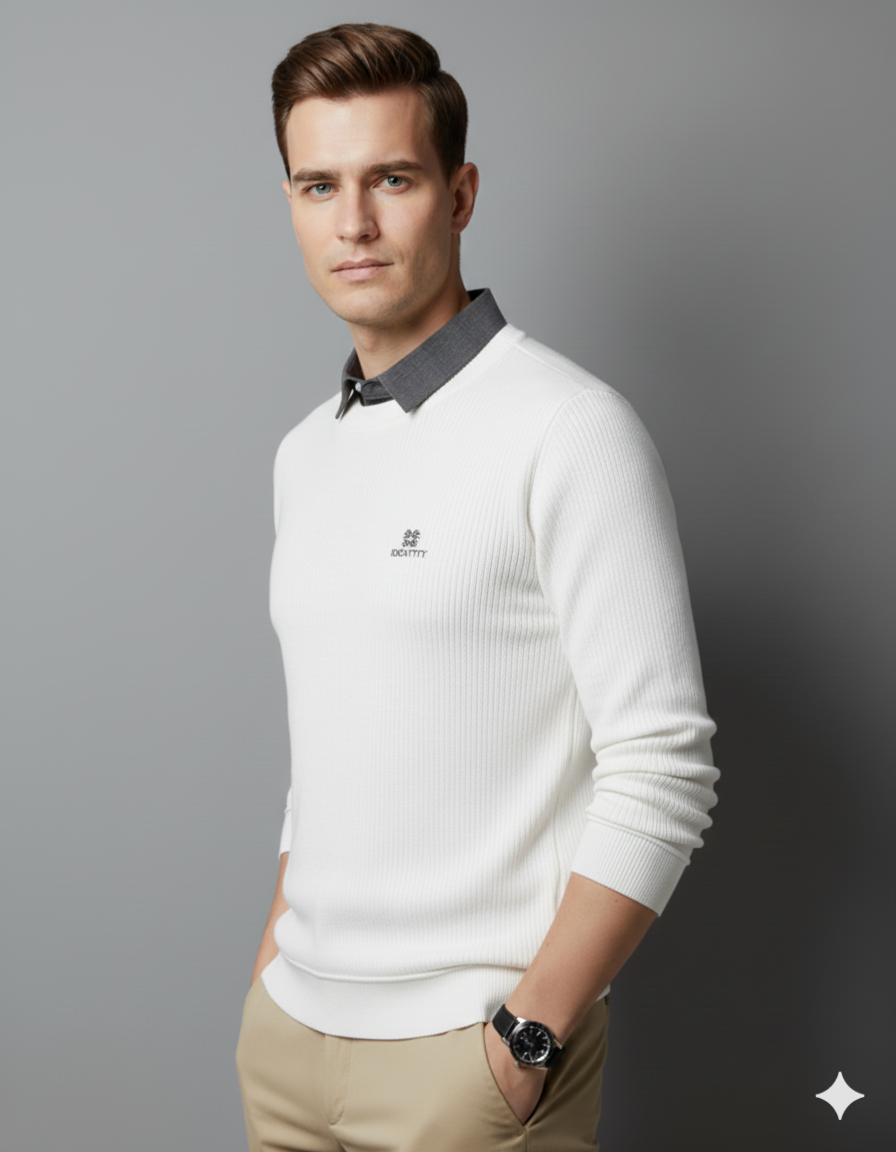 Classy Plaid Knitwear Polo T-Shirt