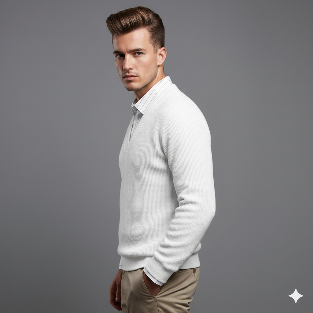 Men's Ribbed Sweater Look