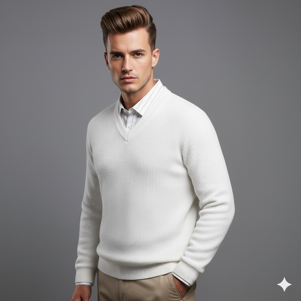 Men's Ribbed Sweater Look
