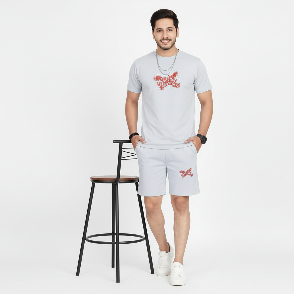 Men’s Printed T-Shirt and Shorts Co-Ord Set