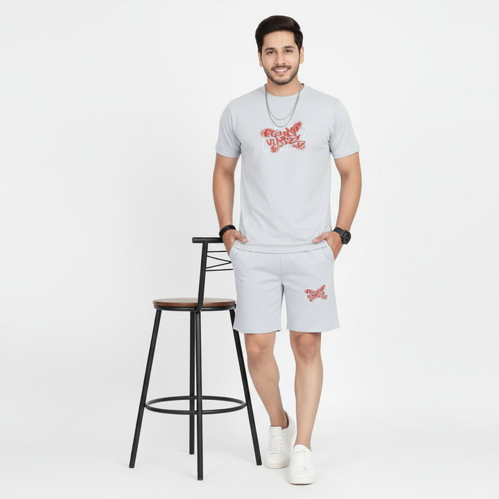 Men’s Printed T-Shirt and Shorts Co-Ord Set