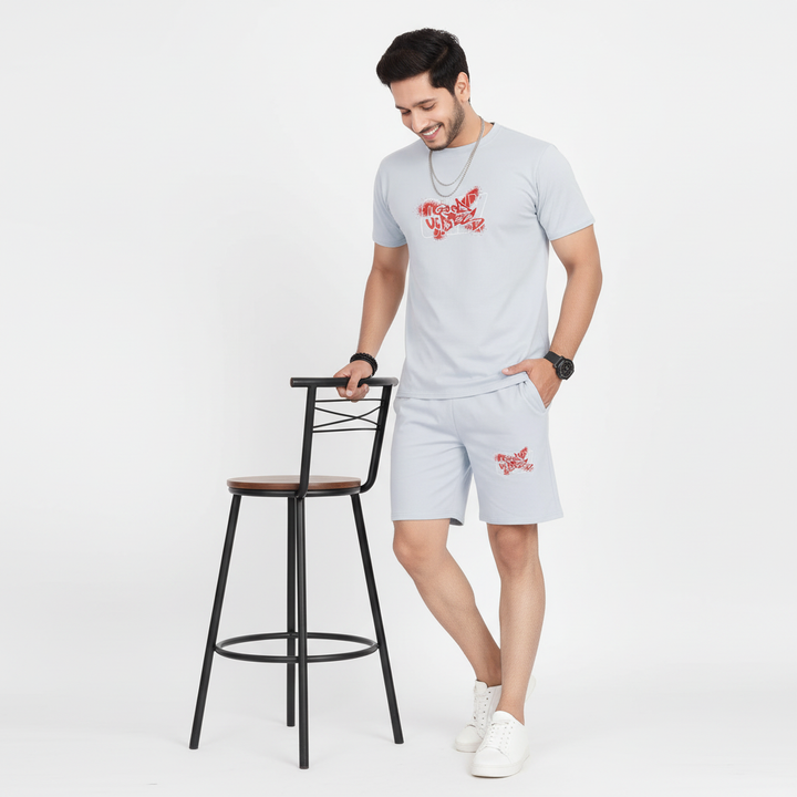 Men’s Printed T-Shirt and Shorts Co-Ord Set