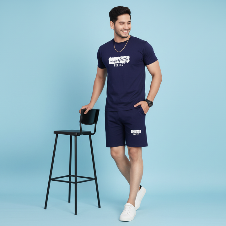 Men’s Motivational Print T-Shirt and Shorts Co-Ord Set