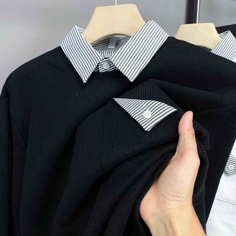 Tan Collar and Cuff Trim Polo