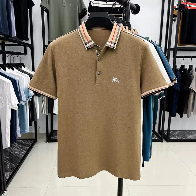 Black Knitted Burberry Polo T-Shirt