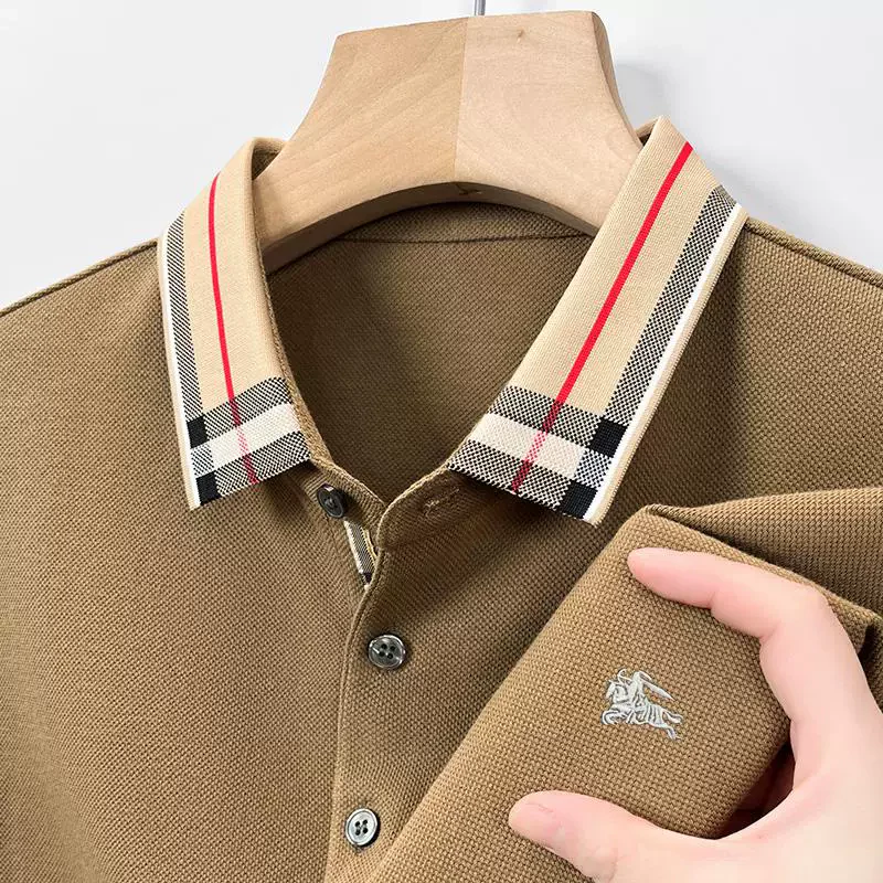 Black Knitted Burberry Polo T-Shirt