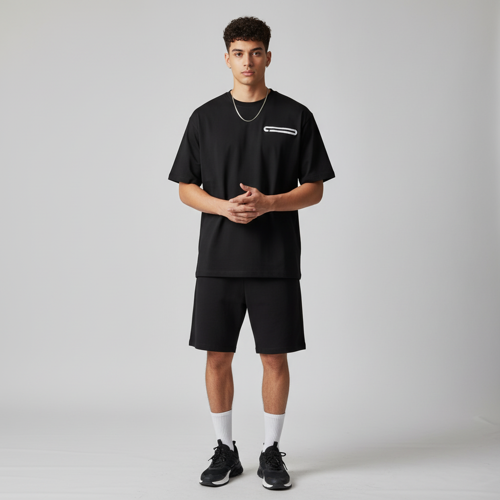 Men’s Relaxed Fit Oversized T-Shirt with Zip Pocket