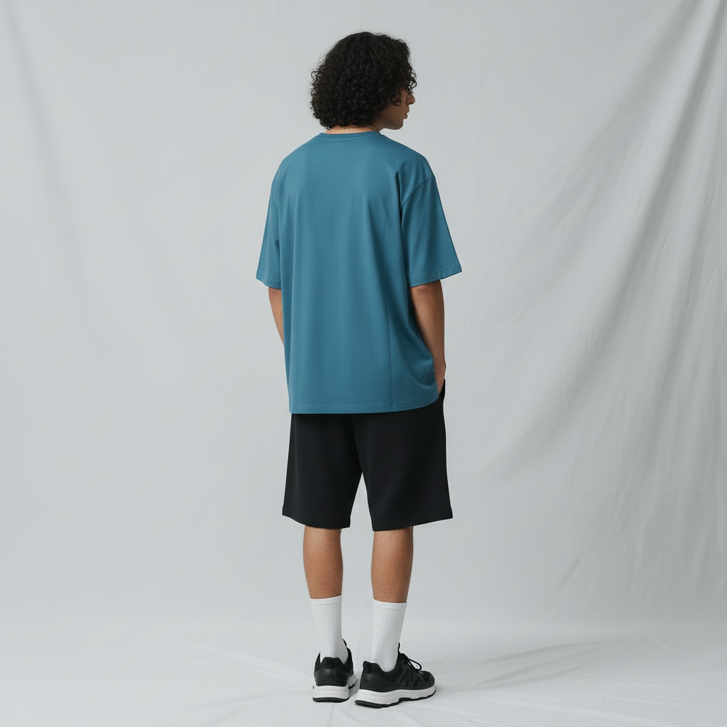 Men’s Relaxed Fit Oversized T-Shirt with Zip Pocket