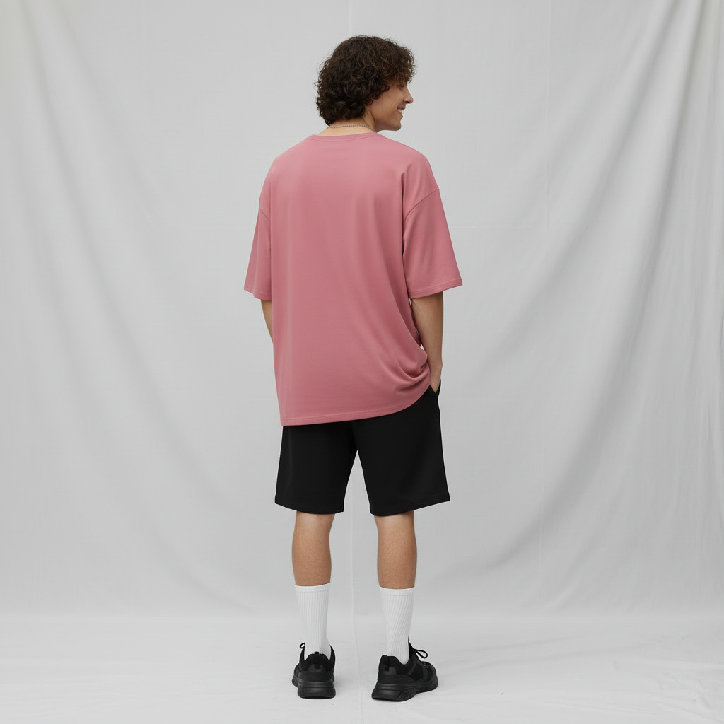 Men’s Relaxed Fit Oversized T-Shirt with Zip Pocket