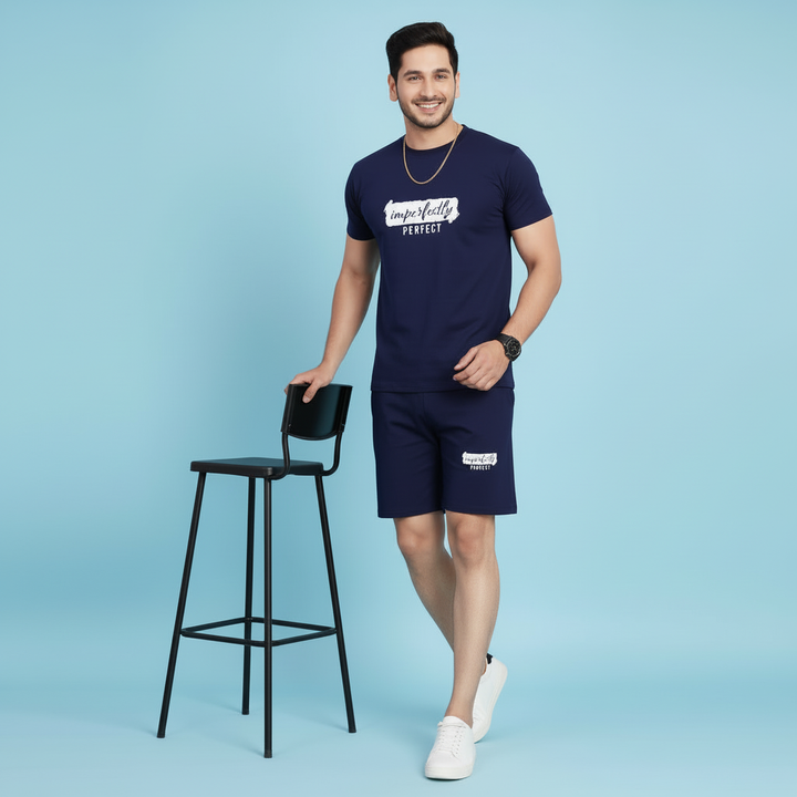 Men’s Motivational Print T-Shirt and Shorts Co-Ord Set