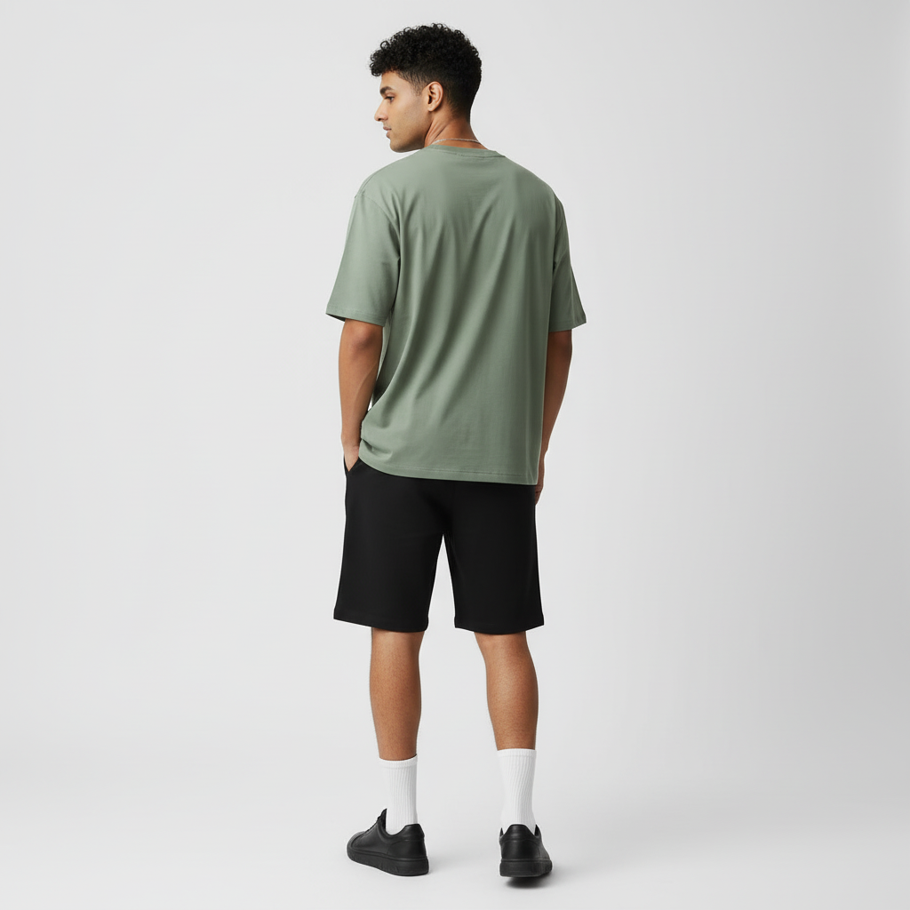 Men’s Relaxed Fit Oversized T-Shirt with Zip Pocket
