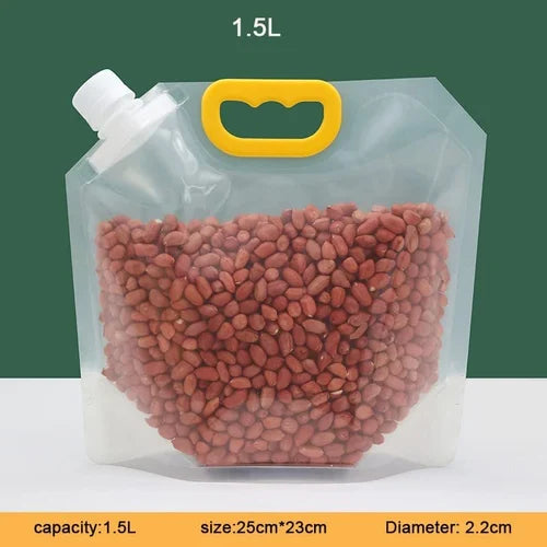Plastic 1.5L Food Storage Bag Grain Storage Suction Bags
