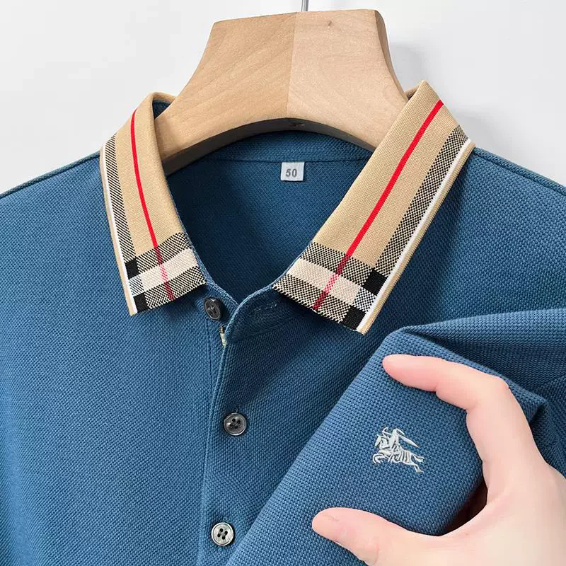 Black Knitted Burberry Polo T-Shirt