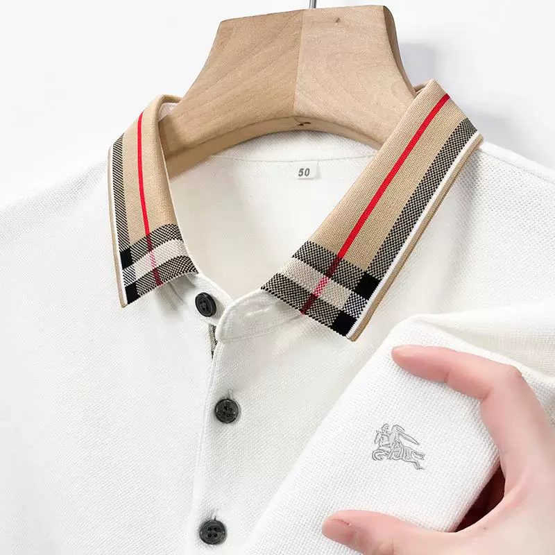 Black Knitted Burberry Polo T-Shirt