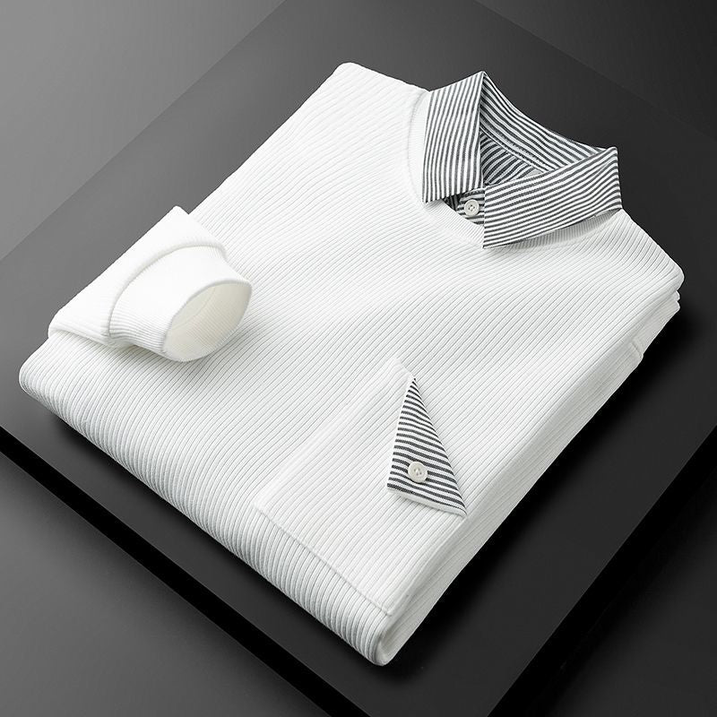 Tan Collar and Cuff Trim Polo